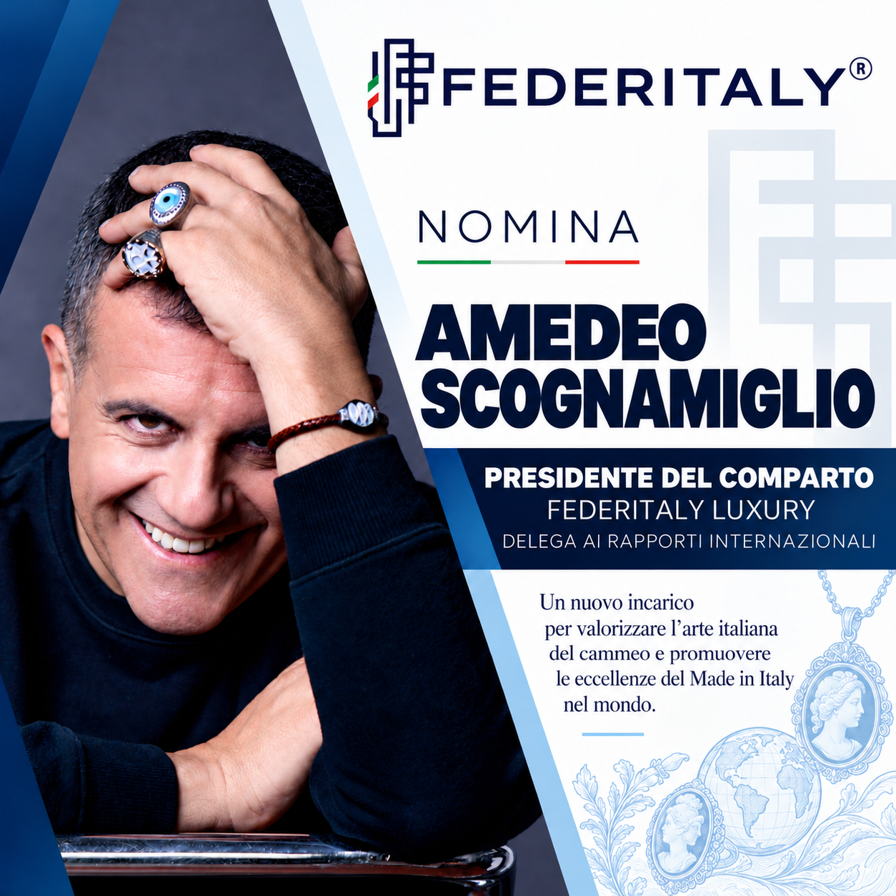 Federitaly rafforza il comparto Luxury: Amedeo Scognamiglio nominato Presidente con delega ai rapporti internazionali